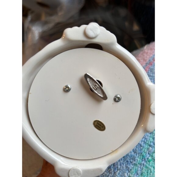 Vintage Angel Figurine Ceramic Music Box Pastel Pink & Green "Joy to the World" - Picture 7 of 7